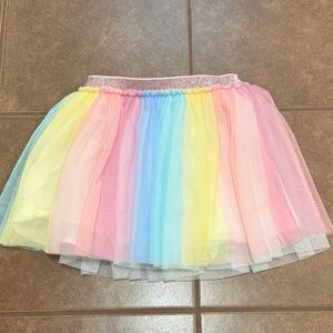 Girls Pastel Rainbow Tulle Skirt - Multicolor